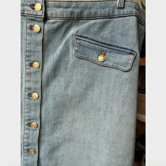 Talbots NWT Demi A-Line Midi Skirt - Salt Wash - Size 22W - Picture 7 of 12